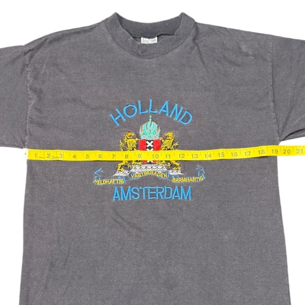 Vintage Holland Amsterdam Crest Graphic T Shirt Gray‎ Tourist Tee Small - Picture 6 of 8